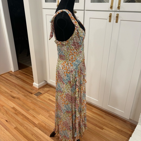 Like New Rebecca Taylor Floral Sleeveless Maxi Dress with Shoulder Ties, Size 6 - Picture 3 of 9